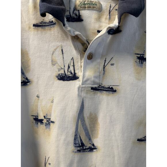 St. John's Bay Men's Sailboat Polo Shirt - Nautical size Large - Picture 3 of 8